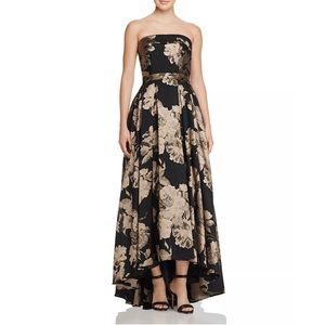 Avery G Floral Strapless Gown
